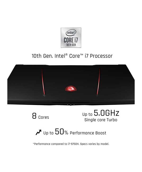 MSI Raider GE75 10SGS-17.3'' FHD 240Hz Gaming Laptop i7-10750H 16GB 512GB+1TB, RTX2080 Super 8GB W10 5 MSI GE75 Raider 10SF i7
