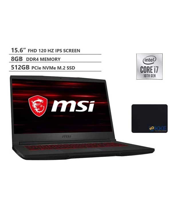MSI GF65 Thin 10SDR Gaming Laptop, 15.6" FHD 120Hz Display, Intel Core i7-10750H, GTX 1660Ti, 8GB DDR4 Memory, 512GB PCIe NVMe SSD 3 MSI GF65 Thin 10SDR Core i7-10750H
