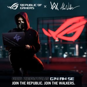 ASUS ROG Zephyrus G14 Alan Walker Special Edition Gaming Laptop 14” WQHD 120Hz Display AMD Ryzen 9 5900HS 16GB RAM 1TB SSD RTX 3050 Ti 4GB