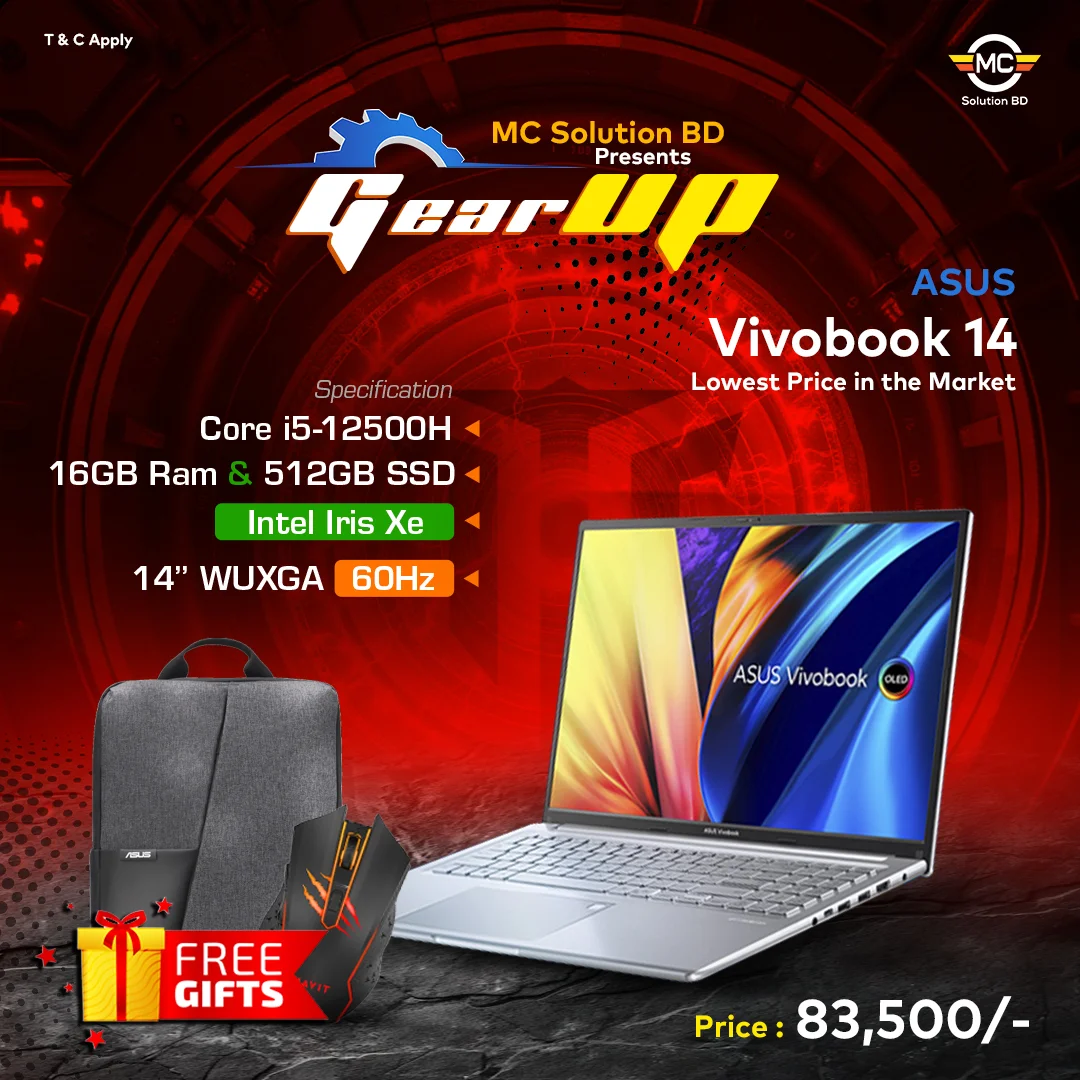 ASUS Vivobook 14 A1405ZA | 14.0-inch WUXGA | 12th Gen Intel Core i5-12500H | 16GB DDR4 | 512GB SSD | Iris Xe