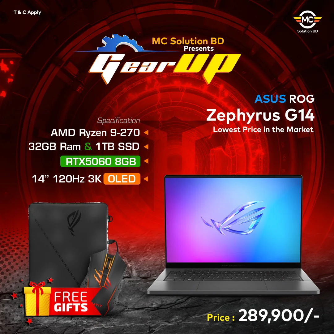 ROG Zephyrus G14 GA403UM 2025 | 14″ 3K OLED 120Hz | Ryzen 9 270 | 32GB Ram | 1TB SSD | RTX 5060 8GB | AMD XDNA NPU
