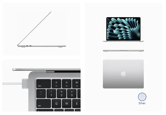 Apple MacBook Air M3 chip 2024 Model Silver MC Solution BD