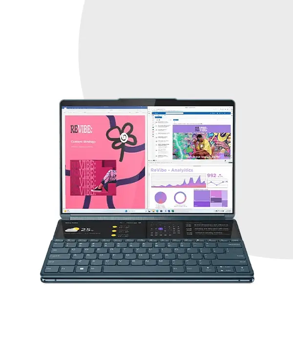 YOGA BOOK 9 2AMJ | DUAL 13.3" 2.8K T-SCREEN | 14th Gen Core Ultra 7-155H | 32GB Ram | 1TB SSD | Iris Xe | W11 9 Lenovo Yoga Book 9i 13 inch 2024 14th Gen Intel Ultra Laptop Price in Bangladesh MC Solution BD