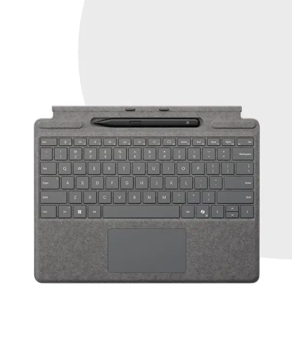 Microsoft Surface Pro Keyboard Platinum Bundle with Slim Pen for Surface Pro 11