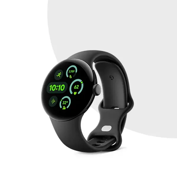Google Pixel Watch 3 41mm 45mm Matte Black Aluminum Case / Obsidian Active Band