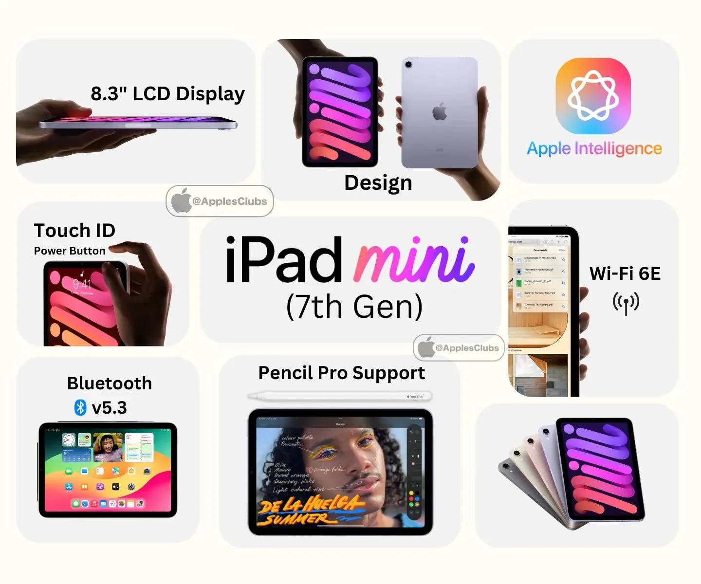 Apple iPad Mini 7 | 8.3 Inch | A17 Pro | 128GB WiFi 22 iPad mini 7 price in Bangladesh | Key features Apple iPad Mini 7th Gen 2024 MXN MC Solution BD