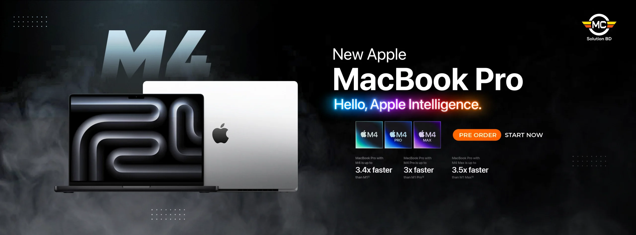 Apple MacBook PRO 14 and 16 2024 powered by M4 Chips in Bangladesh MC Solution BD