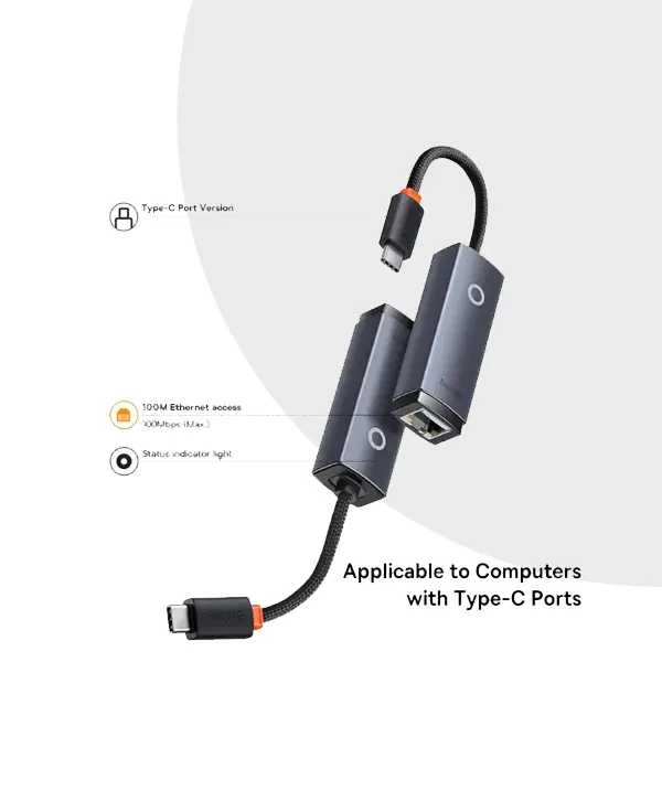 Baseus Lite Series RJ45 Lan Port Ethernet Adapter