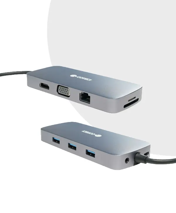 COTECi 10 in 1 USB-C HUB Multiport Adapter Type-C To PD+USB 3.0+USB 2.0*2+SD+HDMI+TF+VGA+RJ45+Audio 3.5