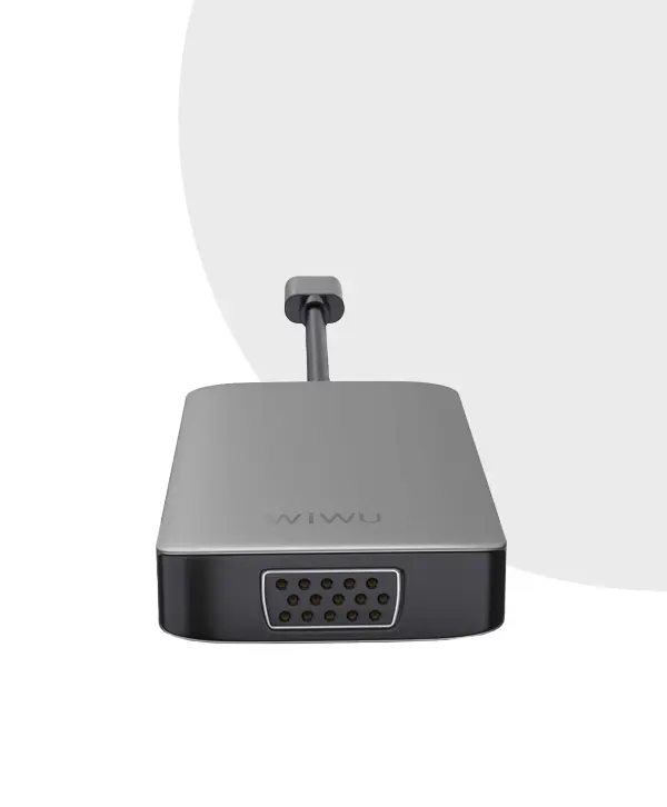 WiWU Alpha 5 in 1 USB-C Hub A513HVP  HDMI, VGA, 3.5mm, USB & Type-C Female