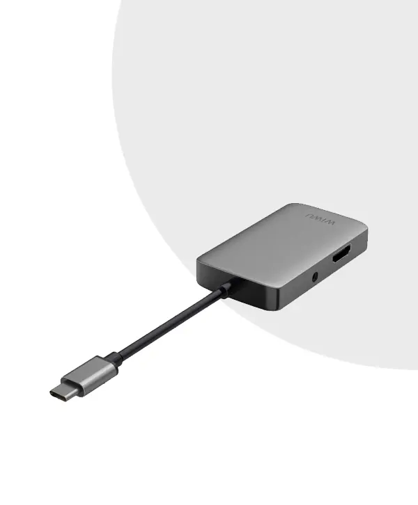 WiWU Alpha 5 in 1 USB-C Hub A513HVP HDMI, VGA, 3.5mm, USB & Type-C Female 5 WiWU Alpha 5 in 1 USB-C Hub A513HVP