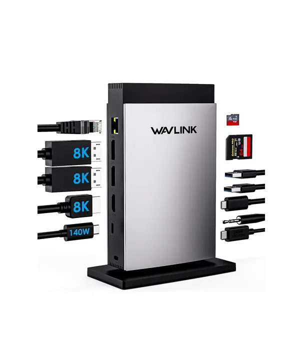 WAVLINK PD3.1 Triple Display USB C 11 in 1 USB C Docking Station with PD3.1 140W Charging