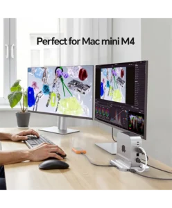 PULWTOP Mac Mini M4 Dock and Stand (9-in-1, M.2 SSD case, HDMI 4K, 10Gbps）