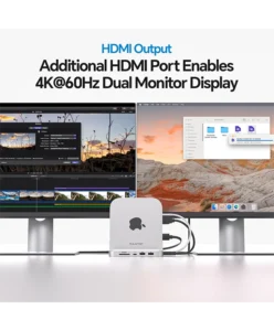 PULWTOP Mac Mini M4 Dock and Stand (9-in-1, M.2 SSD case, HDMI 4K, 10Gbps）
